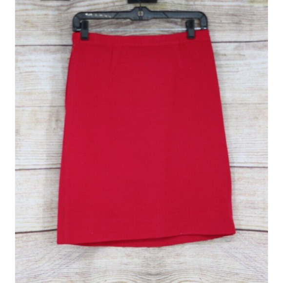 VINTAGE Lilli Russell Womens Size 10 Knit Jacket & Skirt Set Cherry Red - Picture 11 of 16